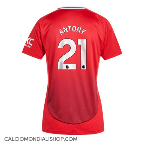 Maglie da calcio Manchester United Antony #21 Prima Maglia Femminile 2024-25 Manica Corta